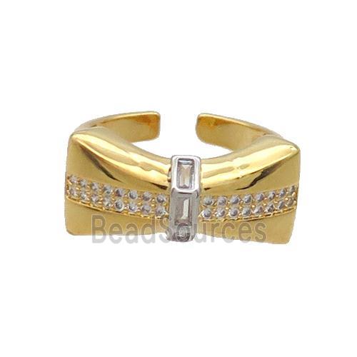 Copper Ring Pave Zircon Gold Plated