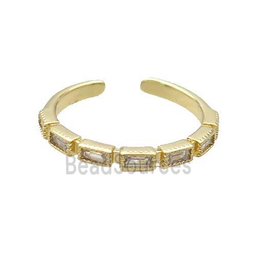 Copper Ring Pave Zircon Gold Plated