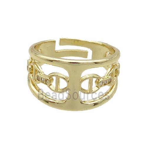 Copper Ring Pave Zircon Gold Plated