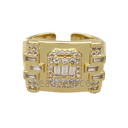 Copper Ring Pave Zircon Gold Plated