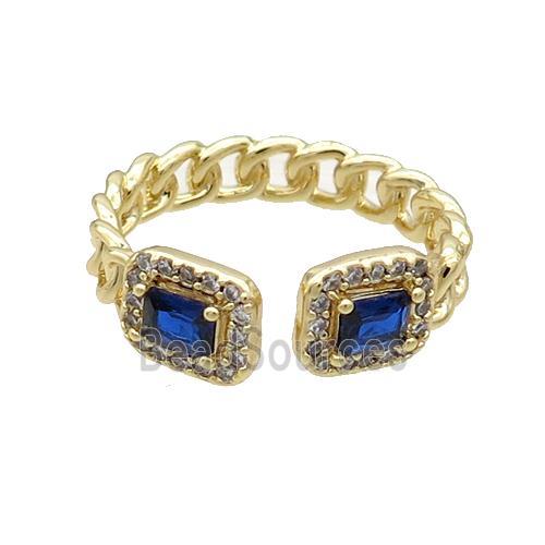 Copper Ring Pave Zircon Gold Plated