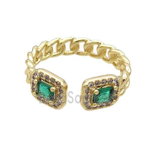 Copper Ring Pave Zircon Gold Plated