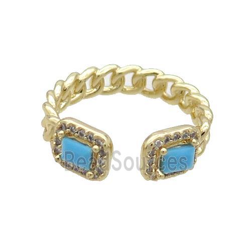 Copper Ring Pave Zircon Gold Plated