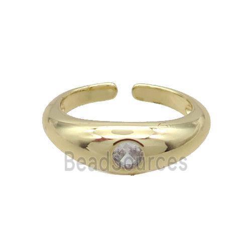 Copper Ring Pave Zircon Gold Plated