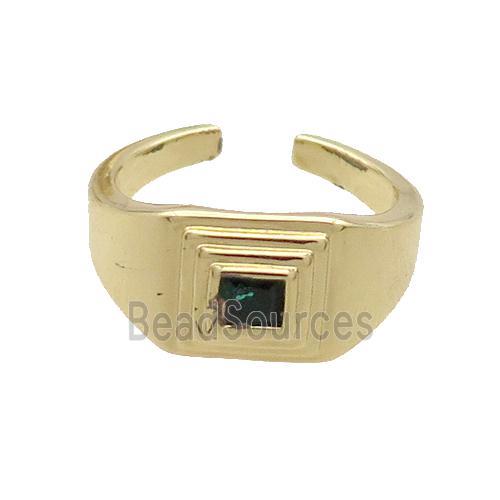 Copper Ring Pave Zircon Gold Plated