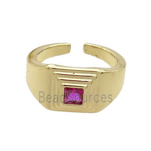 Copper Ring Pave Zircon Gold Plated