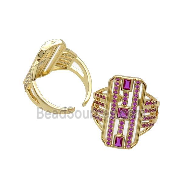 Copper Ring Pave Zircon Gold Plated