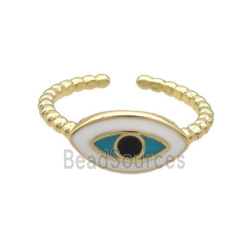 Copper Ring Enamel Evil Eye Gold Plated