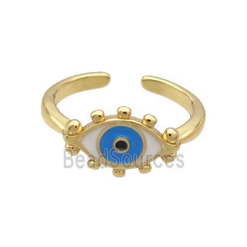 Copper Ring Enamel Evil Eye Gold Plated