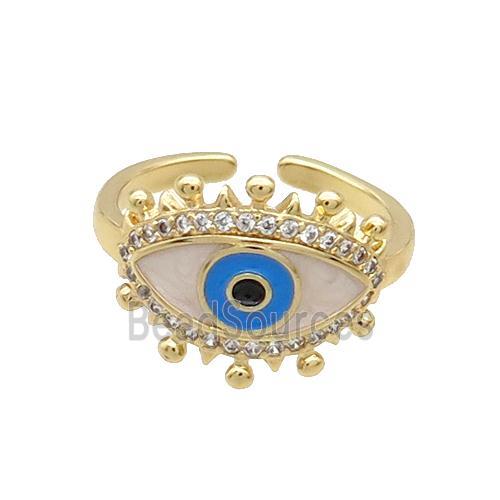 Copper Ring Enamel Evil Eye Gold Plated