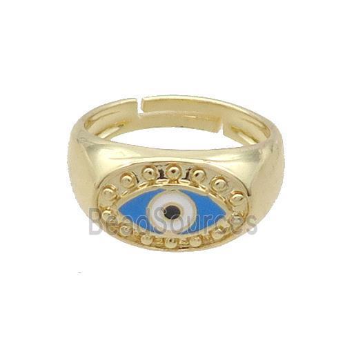 Copper Ring Enamel Evil Eye Gold Plated