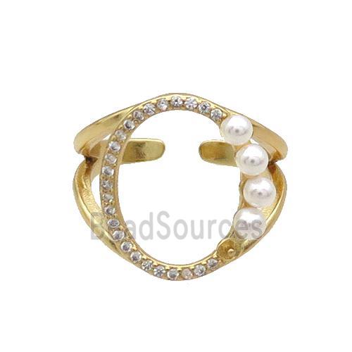 Copper Ring Pave Zircon Gold Plated