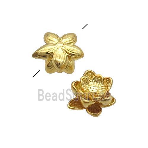 Copper Lotus Beads Flower Gold Plated