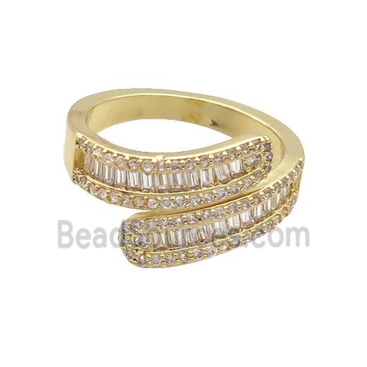 Copper Ring Pave Zircon Gold Plated