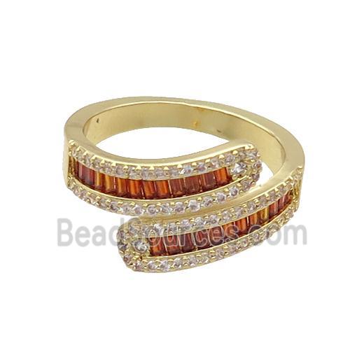 Copper Ring Pave Zircon Gold Plated