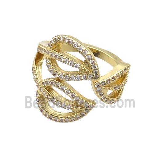 Copper Ring Pave Zircon Gold Plated