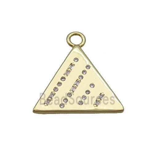 Copper Triangle Pendant Pave Zircon Gold Plated