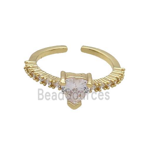 Copper Rings Pave Zircon Gold Plated