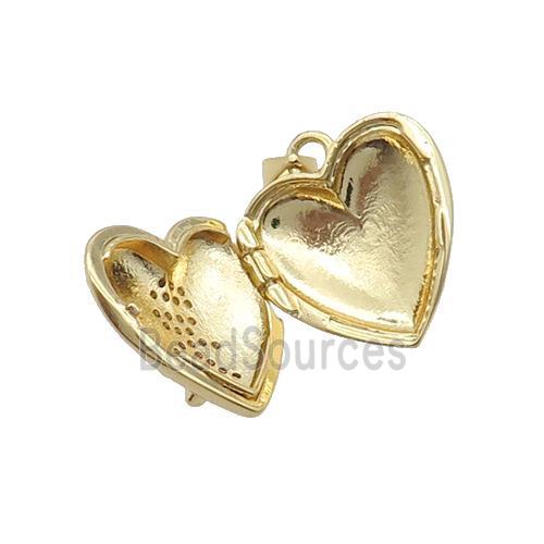 Copper Boy Kids Locket Pendant Pave Zircon Heart Gold Plated