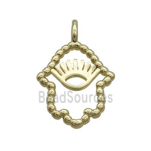 Copper Hamsahand Pendant Eye Gold Plated