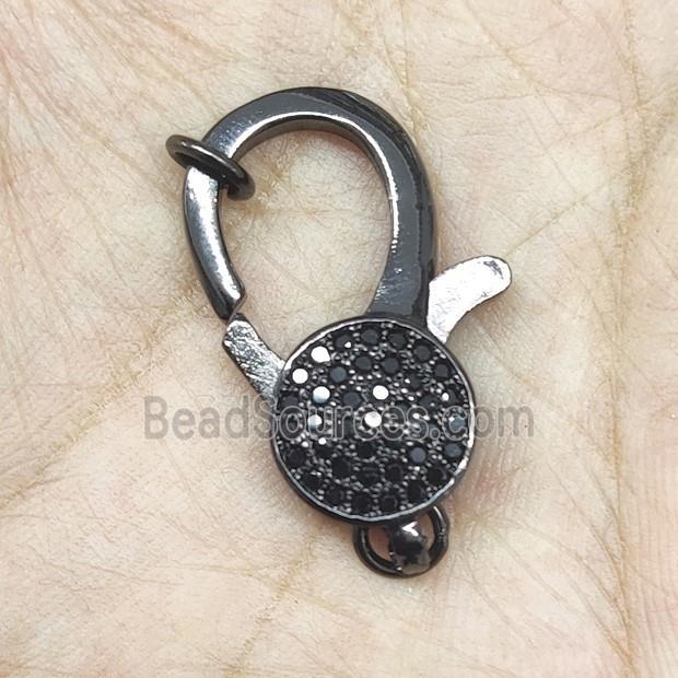 Copper Lobster Clasp Pave Zircon Black Plated