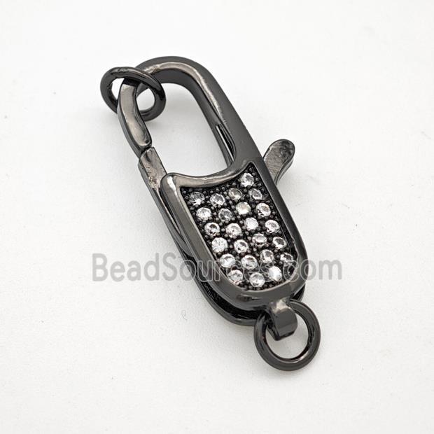 Copper Lobster Clasp Pave Zircon Black Plated
