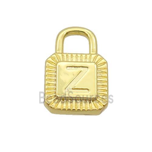 Copper Lock Pendant Z-Letter Gold Plated