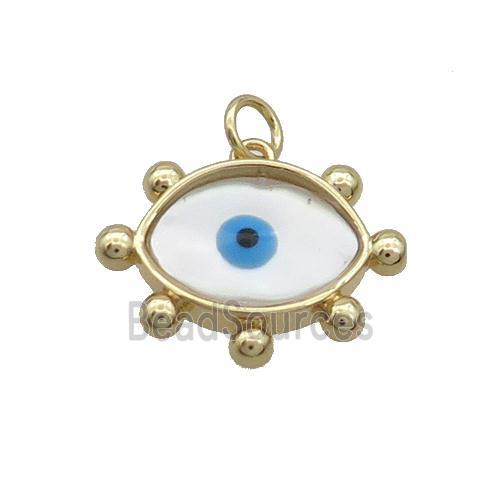 Copper Eye Pendant Pave Shell Evil Eye Gold Plated