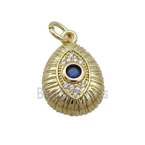 Copper Teardrop Pendant Pave Zircon Gold Plated