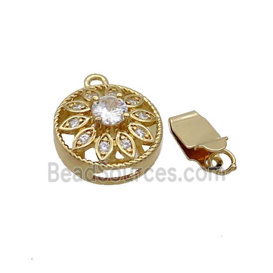 Copper Clasp Pave Zircon Slide 18K Gold