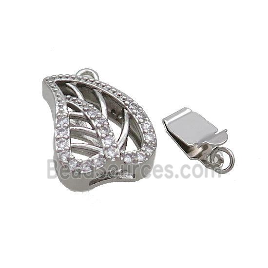 Copper Clasp Pave Zircon Slide Platinum Plated