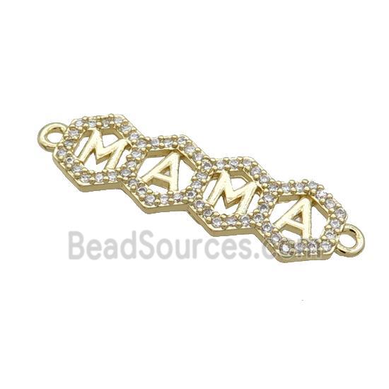 Copper Mama Pendant Pave Zircon Gold Plated