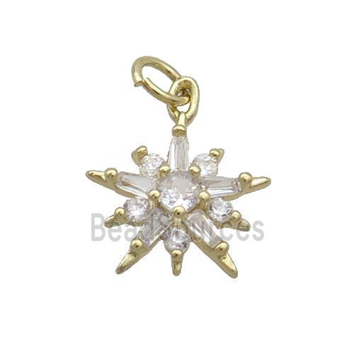 Copper Northstar Pendant Pave Zircon Gold Plated