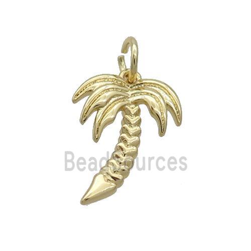 Copper Coconut Tree Pendant Gold Plated