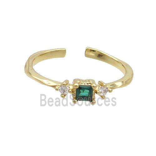 Copper Ring Pave Zircon Adjustable Gold Plated