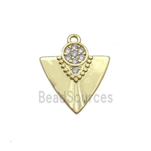 Copper Arrowhead Pendant Pave Zircon Gold Plated