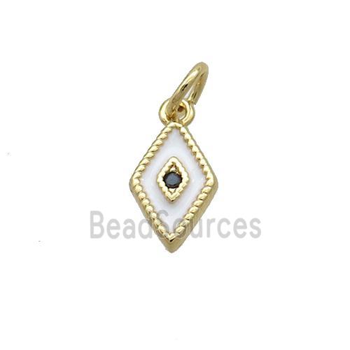 Copper Rhombic Pendant White Enamel Darts Gold Plated