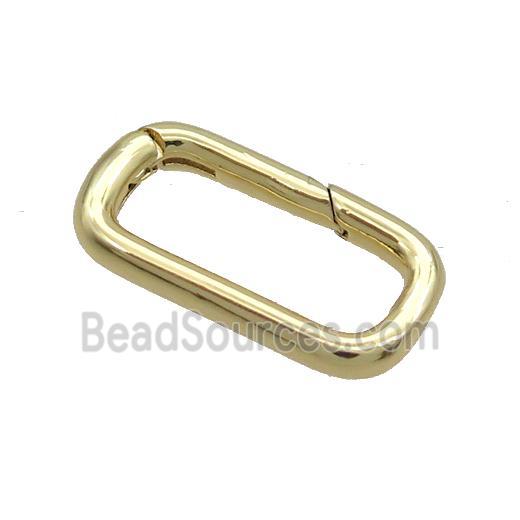 Copper Carabiner Clasp Rectangle Gold Plated