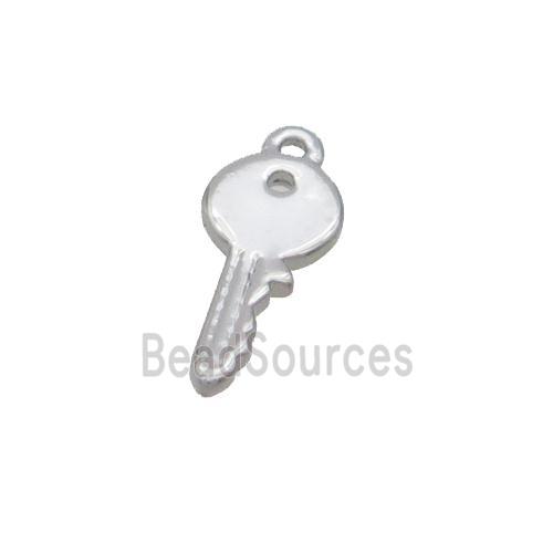 Copper Key Charm Pendant Platinum Plated