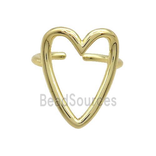 Copper Ring Heart Gold Plated