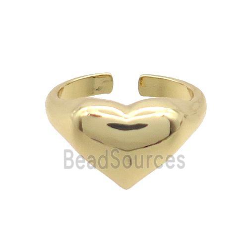 Copper Ring Heart Gold Plated