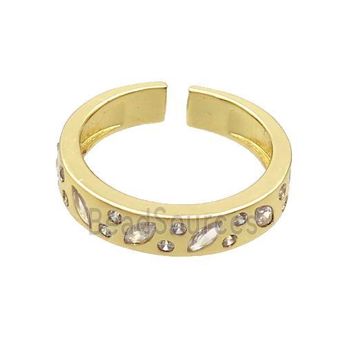 Copper Ring Pave Zircon Gold Plated