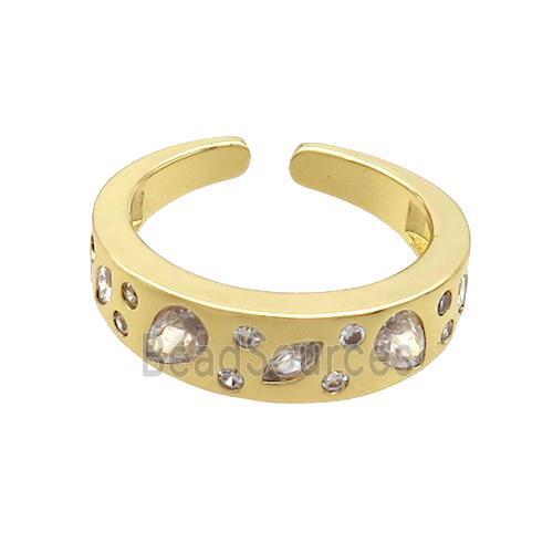 Copper Ring Pave Zircon Gold Plated