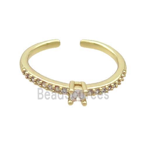 Copper Ring Pave Zircon Gold Plated