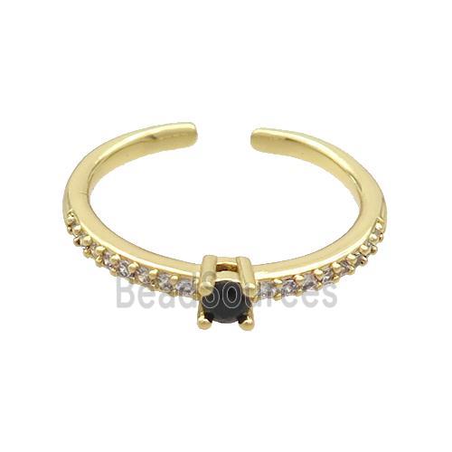 Copper Ring Pave Zircon Gold Plated