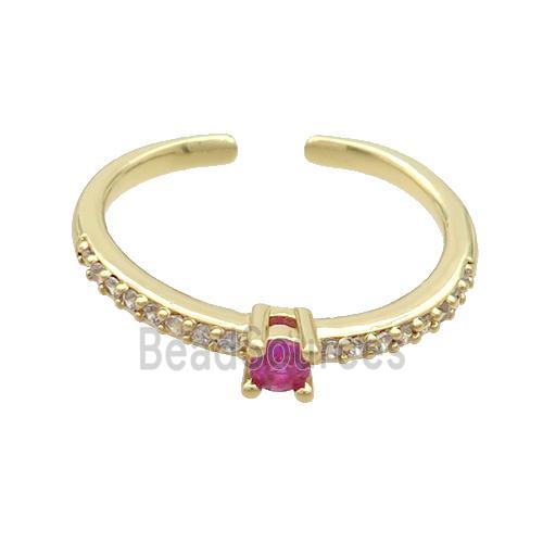 Copper Ring Pave Zircon Gold Plated