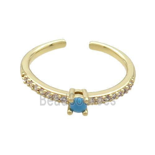 Copper Ring Pave Zircon Gold Plated