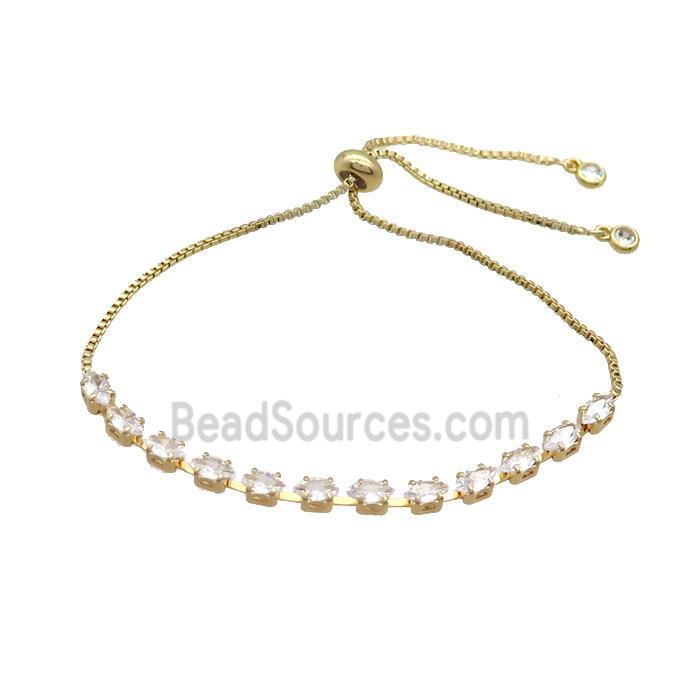 Copper Bracelet Pave Crystal Glass Adjustable Gold Plated