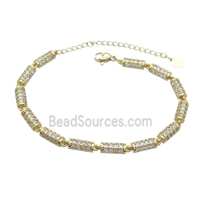 Copper Bracelet Pave Zircon Gold Plated