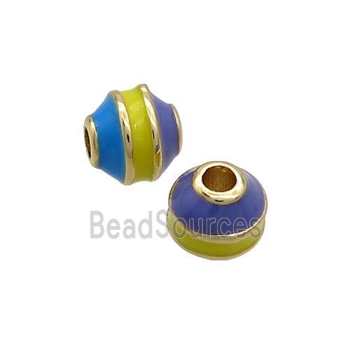 Copper Bicone Beads Enamel Multicolor Gold Plated